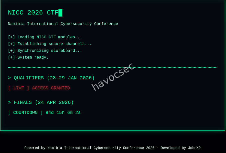 NICC 2026 CTF - Namibia International Cybersecurity Conference  Write-Up
