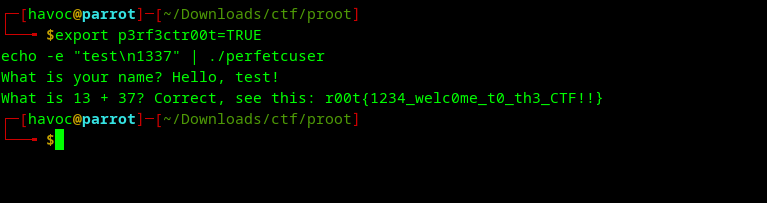 export perfectroot to true